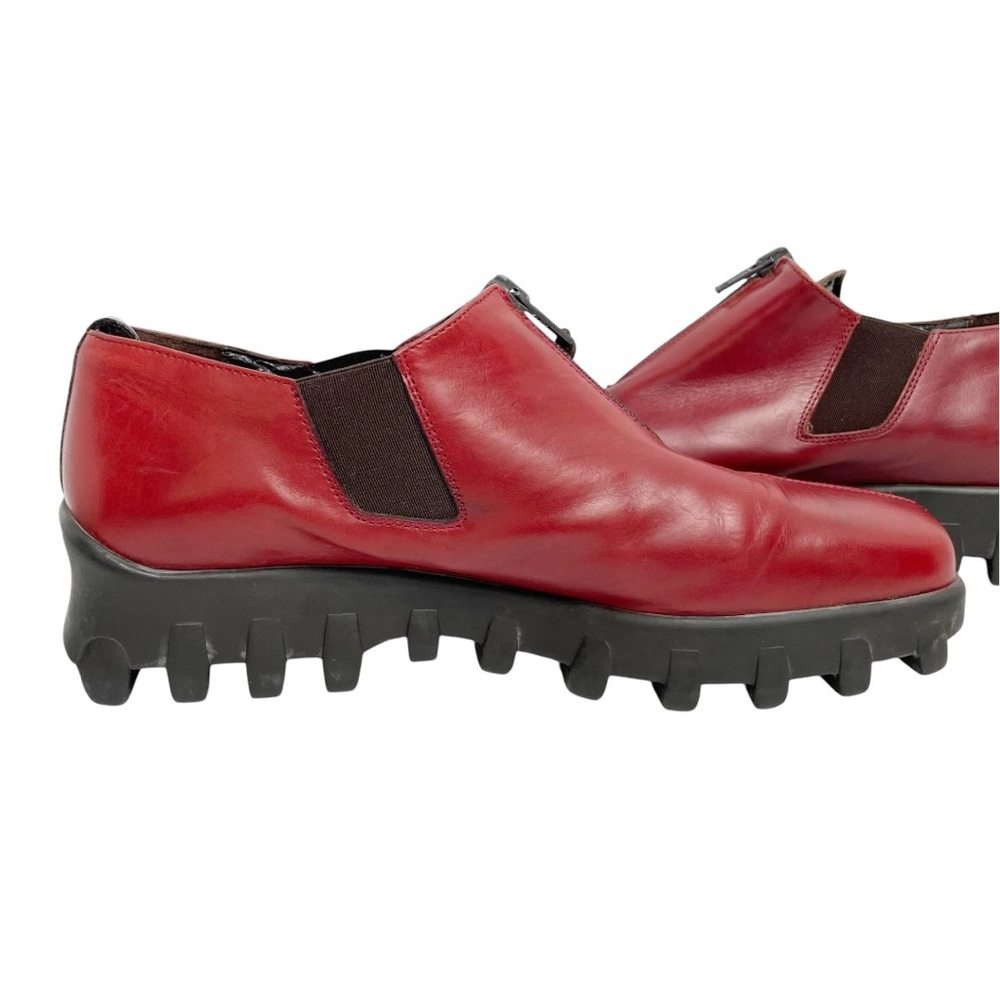 Vintage Donald J Pliner Agnes Red Calf Leather Zip Shoes Size 6M Made in Italy - Picture 5 of 16